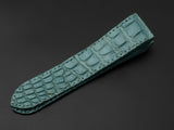 BLUE CROCODILE BELLY LEATHER STRAP
