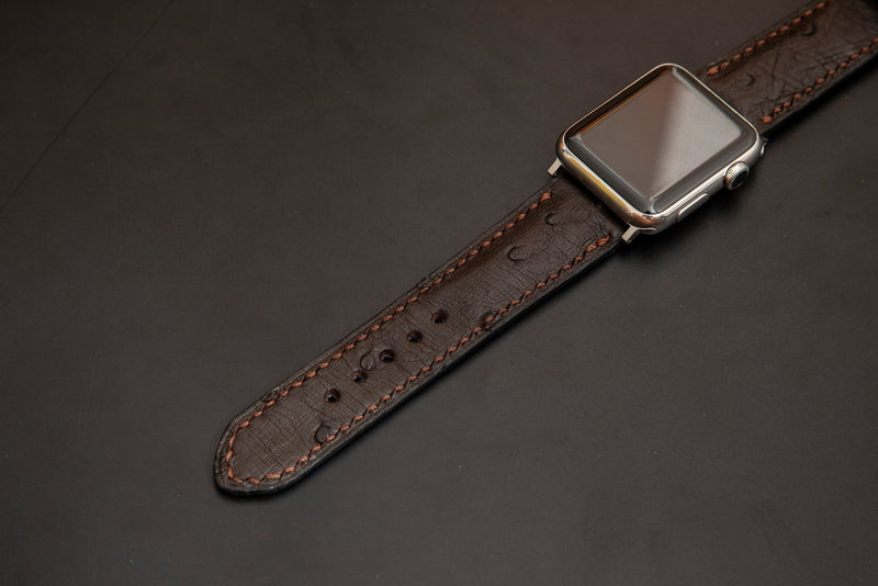 BROWN OSTRICH LEATHER STRAP