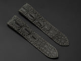 GREY CROCODILE HORNBACK LEATHER STRAP