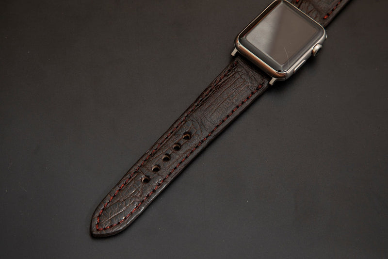 BROWN CROCODILE BELLY LEATHER STRAP