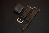 BLACK&GOLD CROCODILE BELLY LEATHER STRAP