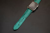 GREEN OSTRICH LEATHER STRAP