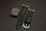 GREEN CROCODILE HORNBACK LEATHER STRAP