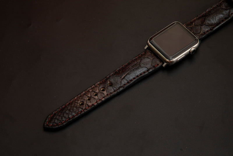 BLACK&BROWN PYTHON LEATHER STRAP