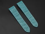 BLUE CROCODILE BELLY LEATHER STRAP