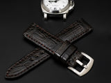 BROWN CROCODILE BELLY LEATHER STRAP