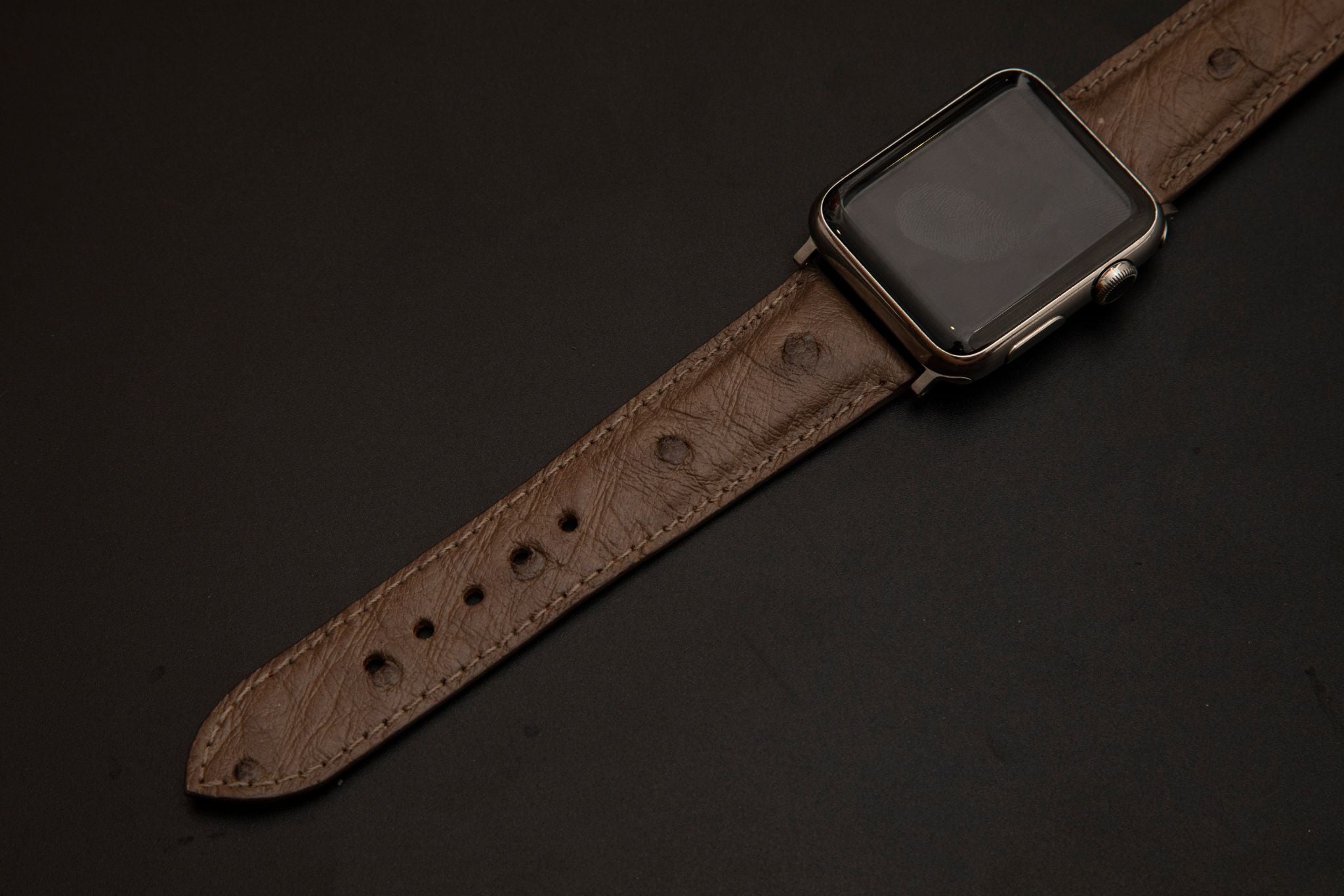 BROWN OSTRICH LEATHER STRAP