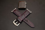 PURPLE CROCODILE BELLY LEATHER STRAP