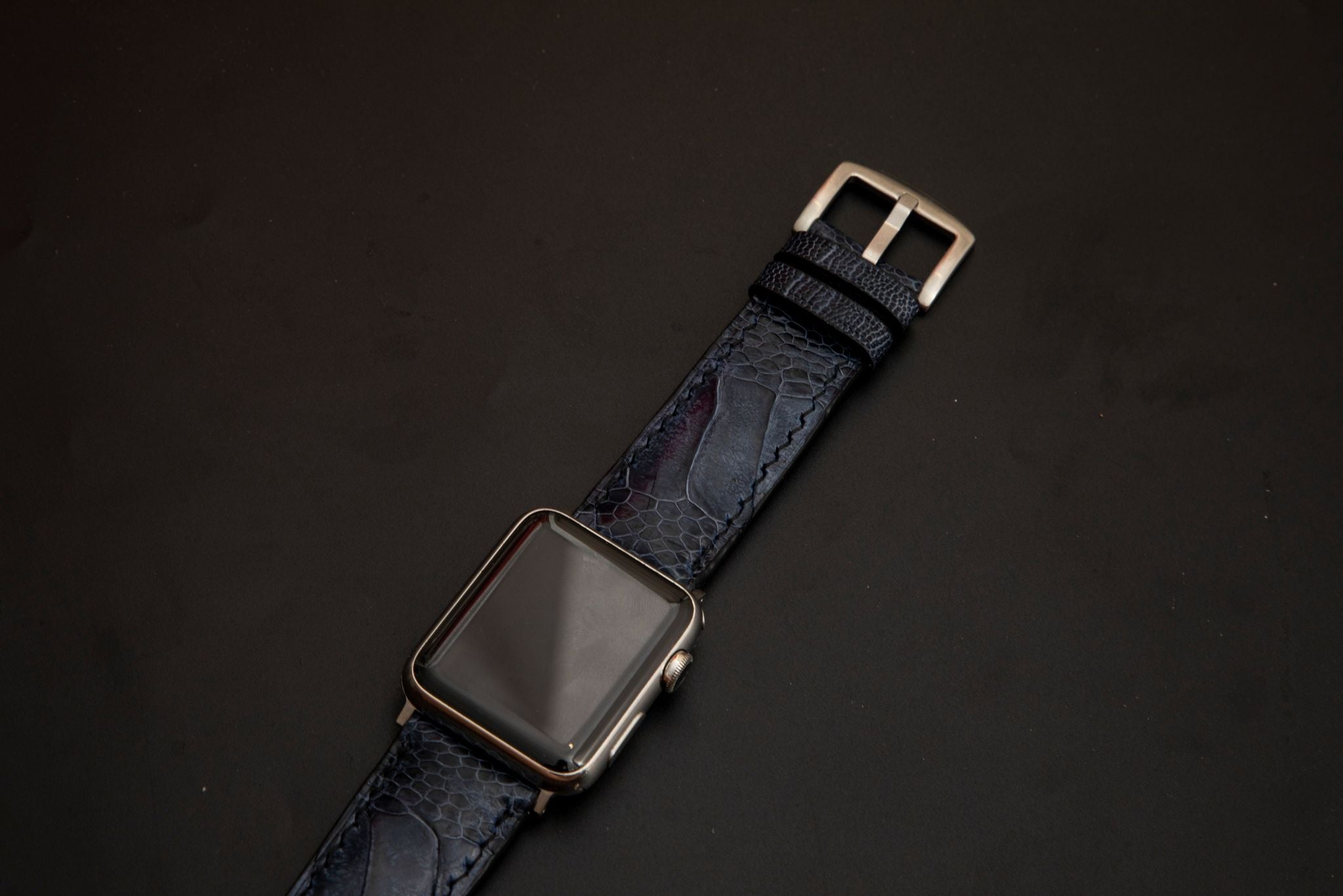 BLUE OSTRICH LEATHER STRAP