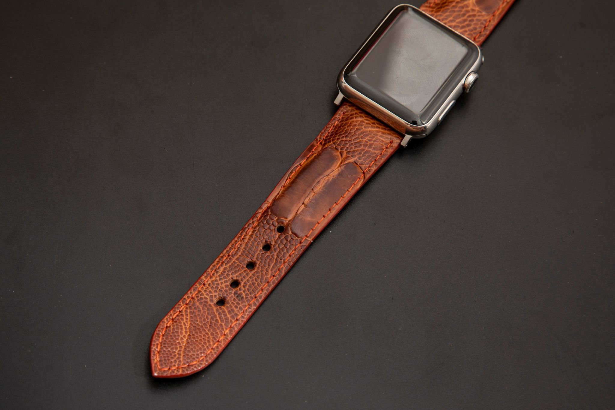 BROWN OSTRICH LEATHER STRAP