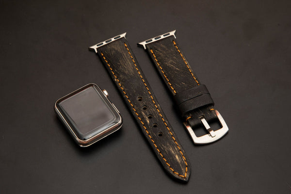 BLACK&GOLD CALF LEATHER STRAP