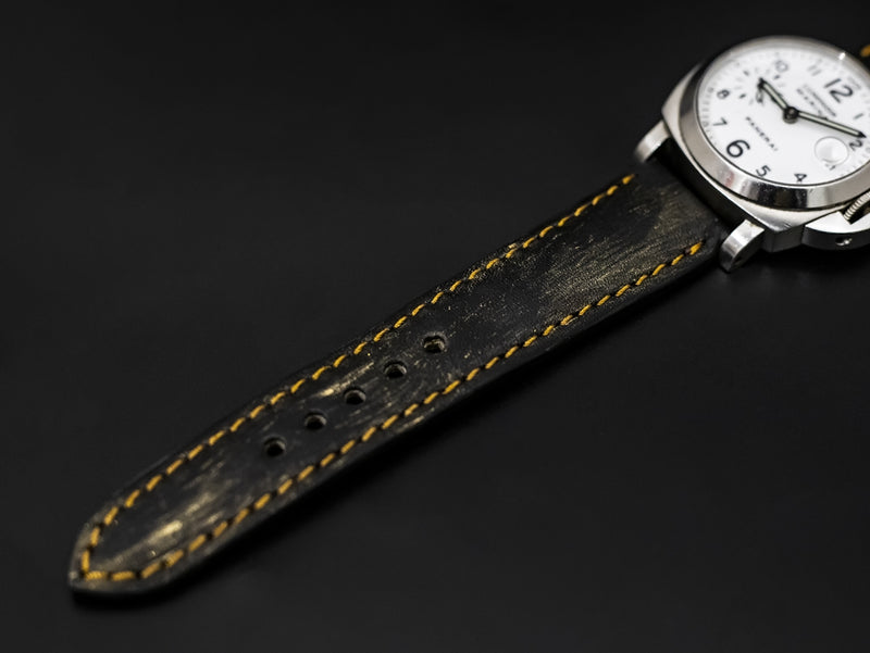 BLACK&GOLD CALF LEATHER STRAP