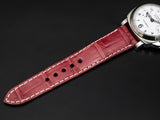 PINK CROCODILE BELLY LEATHER STRAP