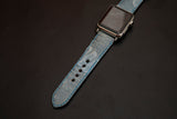 BLUE OSTRICH LEATHER STRAP