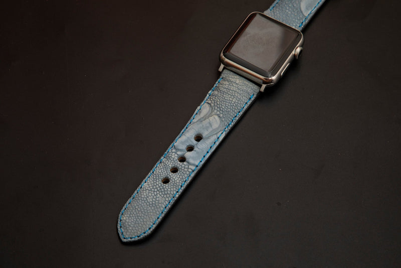BLUE OSTRICH LEATHER STRAP