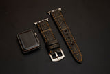 BLACK&GOLD CROCODILE BELLY LEATHER STRAP