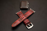 PINK&BLACK CROCODILE BELLY LEATHER STRAP