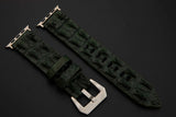 GREEN CROCODILE HORNBACK LEATHER STRAP