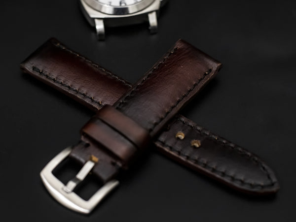 BROWN&BLACK CALF LEATHER STRAP