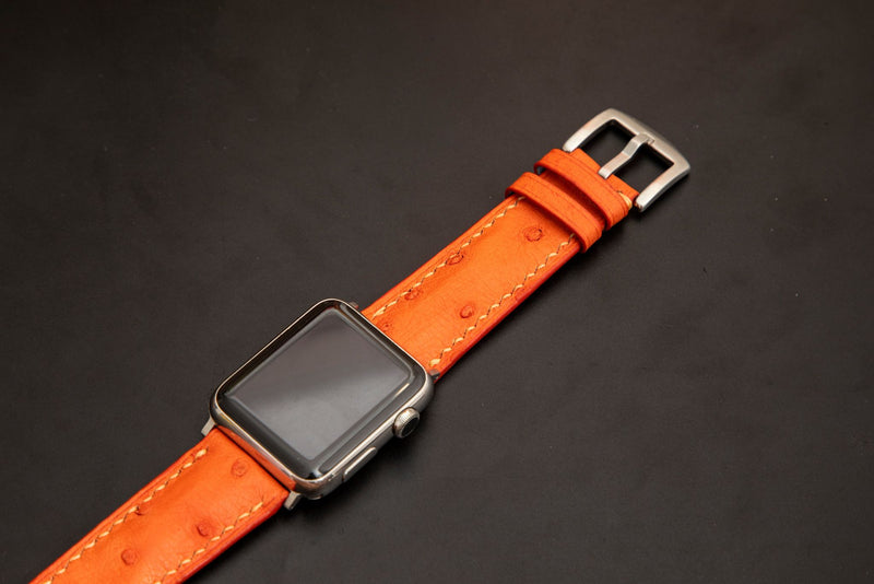 ORANGE OSTRICH LEATHER STRAP