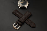 BROWN OSTRICH LEATHER STRAP