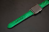 GREEN OSTRICH LEATHER STRAP