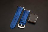 BLUE OSTRICH LEATHER STRAP