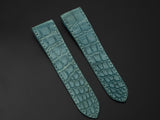 BLUE CROCODILE BELLY LEATHER STRAP