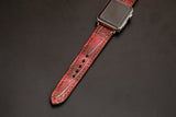 PINK&BLACK CROCODILE BELLY LEATHER STRAP
