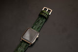 GREEN CROCODILE HORNBACK LEATHER STRAP