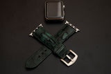 GREEN OSTRICH LEATHER STRAP