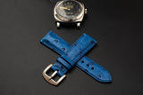 BLUE OSTRICH LEATHER STRAP
