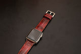 PINK&BLACK CROCODILE BELLY LEATHER STRAP