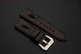 BROWN CROCODILE HORNBACK LEATHER STRAP