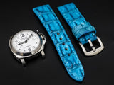 BLUE CROCODILE HORNBACK LEATHER STRAP
