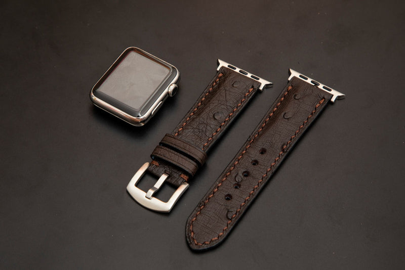 BROWN OSTRICH LEATHER STRAP