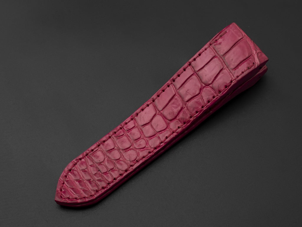 PINK CROCODILE BELLY LEATHER STRAP