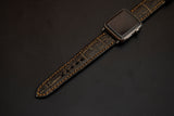 BLACK&GOLD CROCODILE BELLY LEATHER STRAP