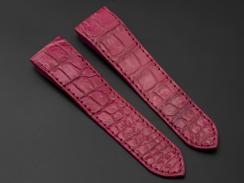 PINK CROCODILE BELLY LEATHER STRAP