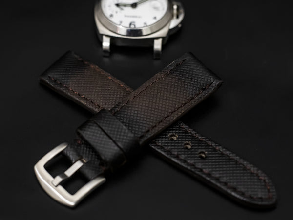 BROWN&BLACK CALF LEATHER STRAP
