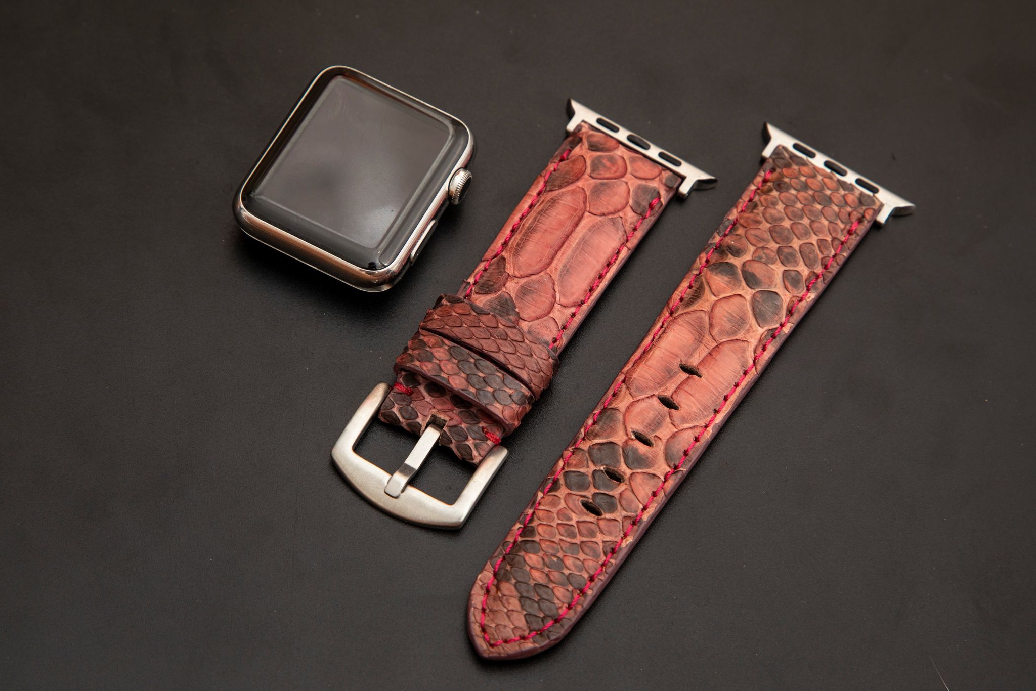 PINK PYTHON LEATHER STRAP