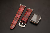 PINK&BLACK CROCODILE BELLY LEATHER STRAP