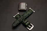 GREEN CROCODILE HORNBACK LEATHER STRAP