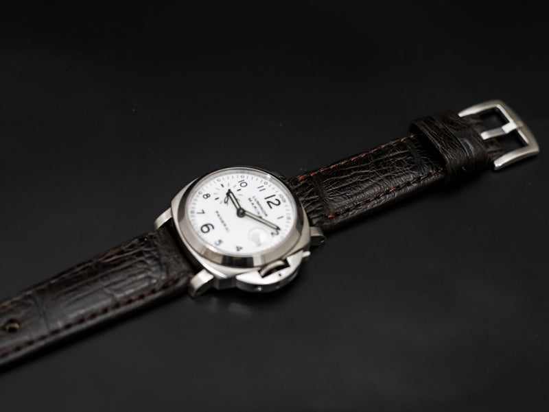 BROWN CROCODILE BELLY LEATHER STRAP