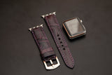 PURPLE CROCODILE BELLY LEATHER STRAP