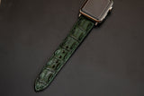 GREEN CROCODILE HORNBACK LEATHER STRAP