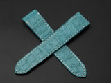 BLUE CROCODILE BELLY LEATHER STRAP