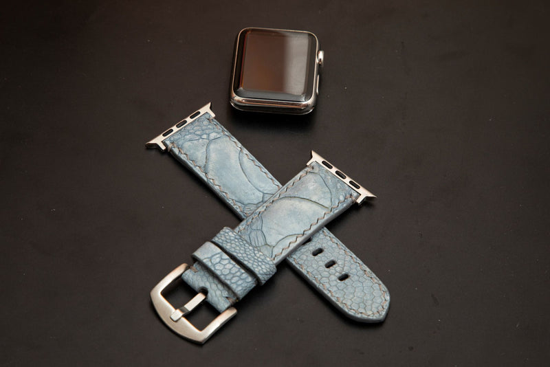 BLUE OSTRICH LEATHER STRAP