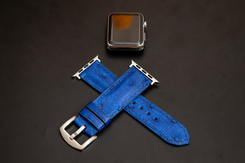 BLUE OSTRICH LEATHER STRAP