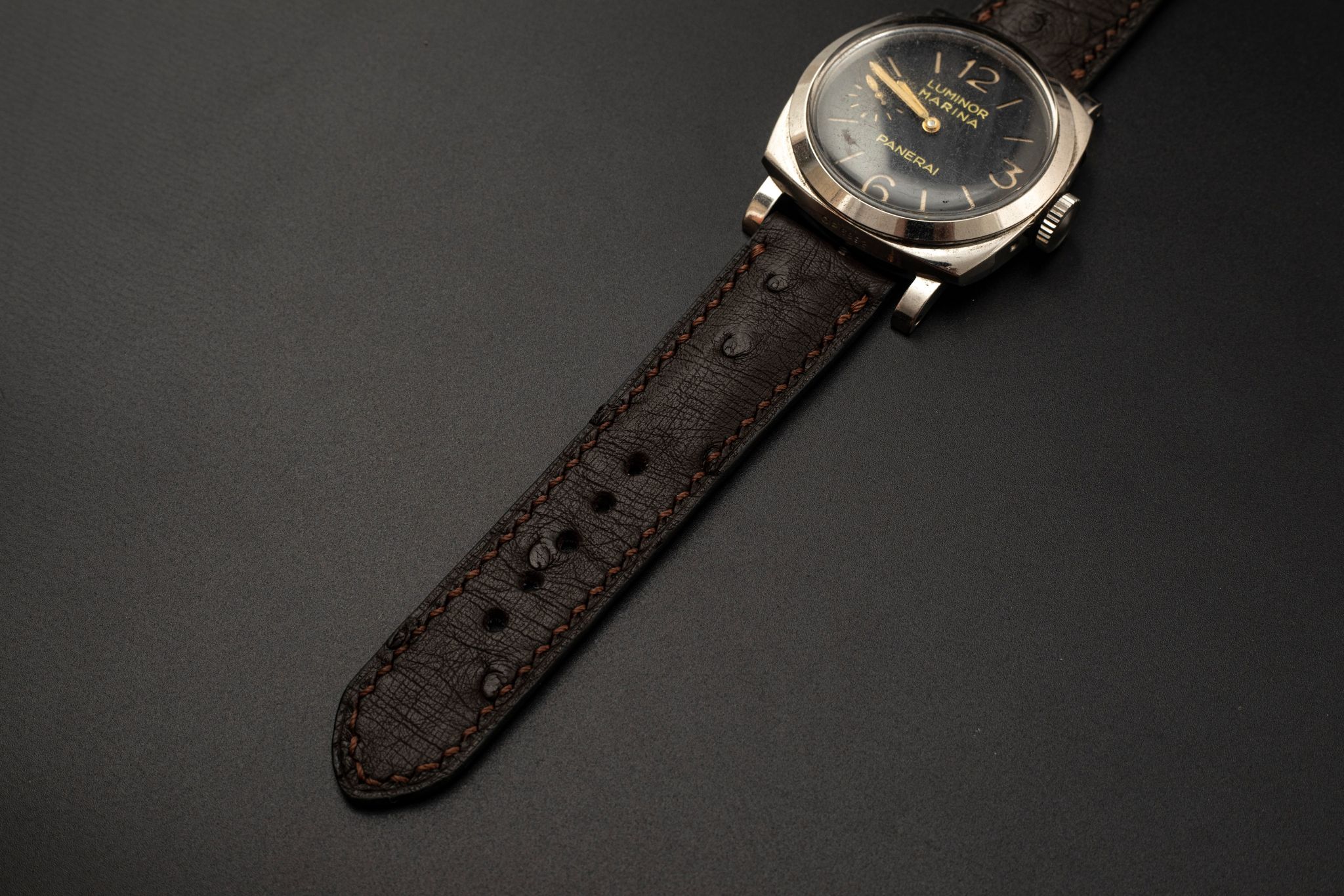 BROWN OSTRICH LEATHER STRAP